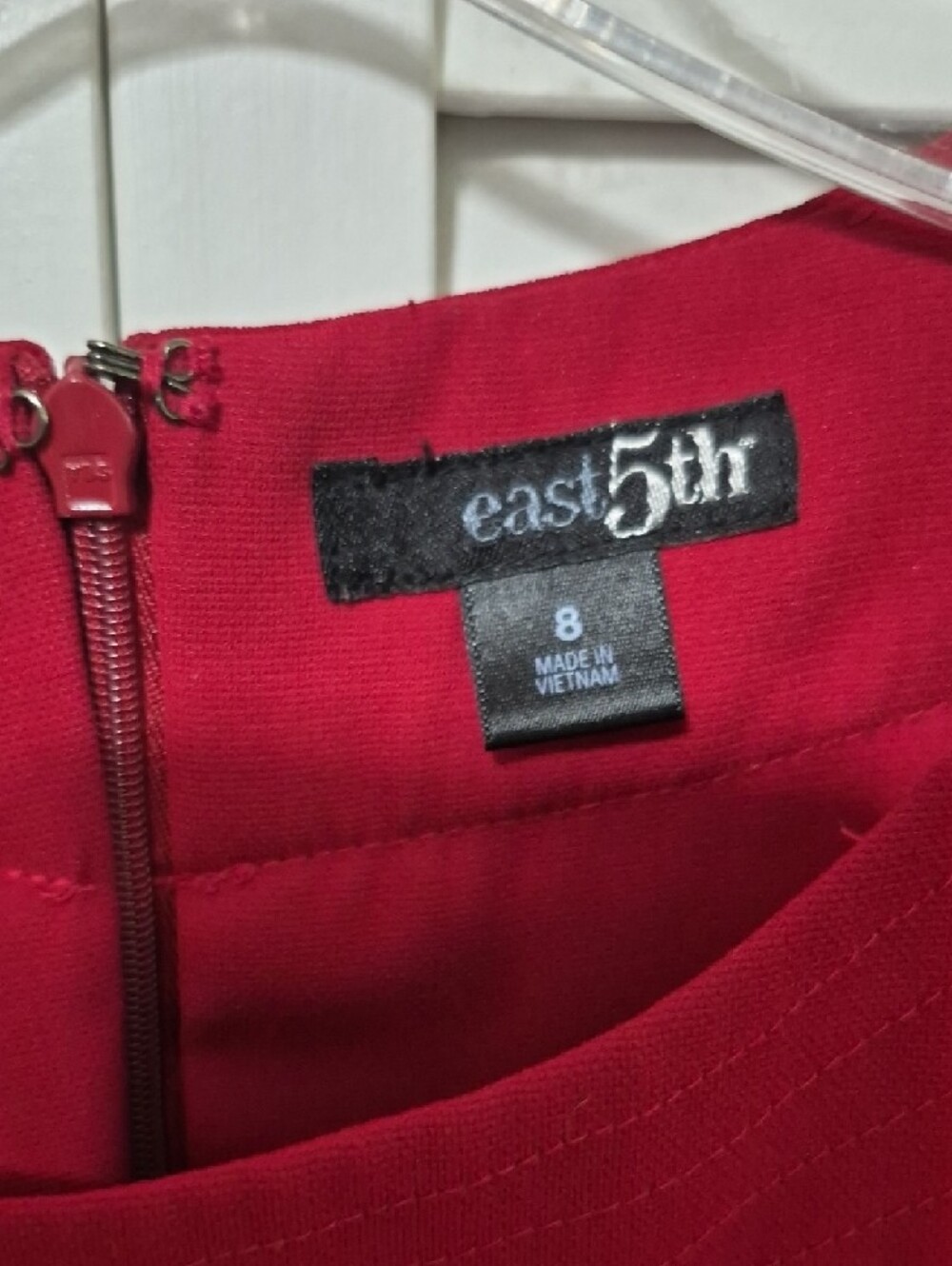 Ann Taylor Crimson Red Short-Sleeve Midi Dress - Picture 3 of 4